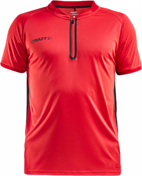 Craft - Men's Polo T-Shirt - Bright Red & negro