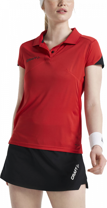 Craft - Women's Polo T-Shirt - Bright Red & czarny