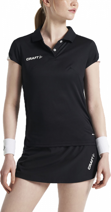 Craft - Women's Polo T-Shirt - Zwart & wit