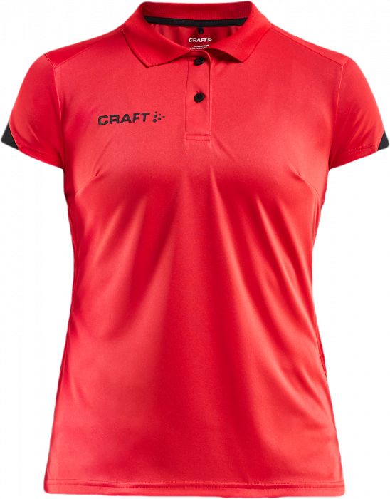 Craft - Polo T-Shirt Damer - Bright Red & sort