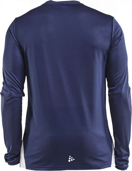 Craft - Sporty T-Shirt With Long Sleeves - Navy blue & white