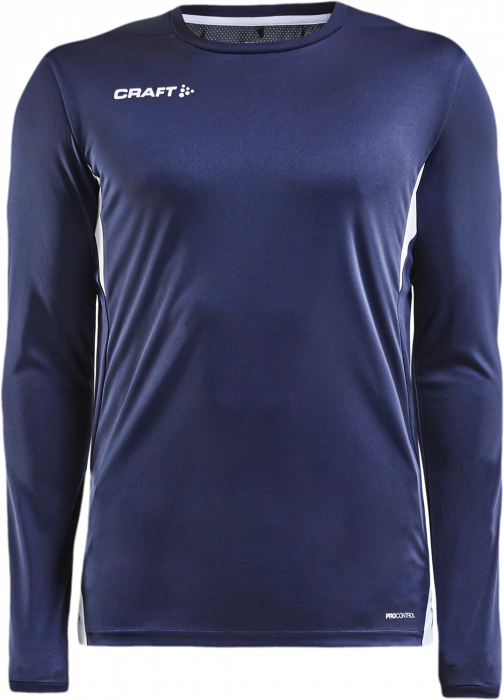 Craft - Sporty T-Shirt With Long Sleeves - Blu navy & bianco