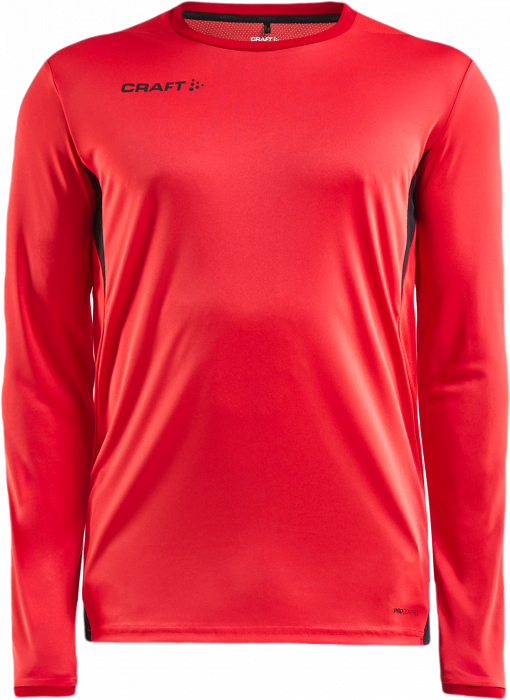 Craft - Sporty T-Shirt With Long Sleeves - Bright Red & svart