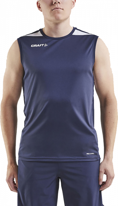Craft - Men's Sleeveless T-Shirt - Navy blue & white