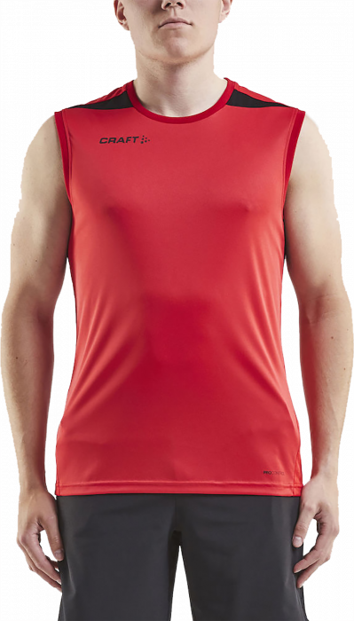 Craft - Men's Sleeveless T-Shirt - Bright Red & nero