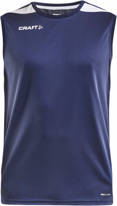 Craft - Men's Sleeveless T-Shirt - Marineblauw & wit