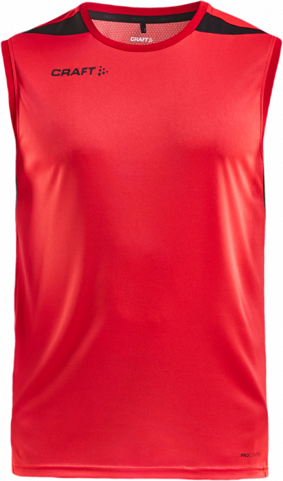 Craft - Men's Sleeveless T-Shirt - Bright Red & negro