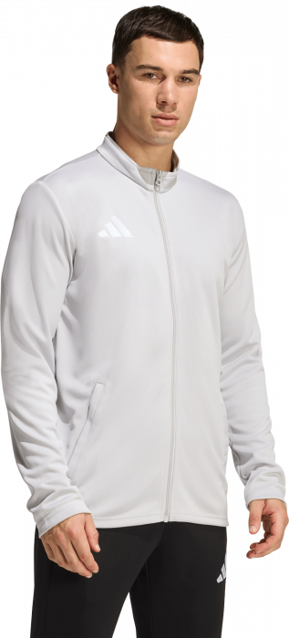 Adidas - Entrada 26 Track Jacket With Full Zip - T Light Grey & blanc