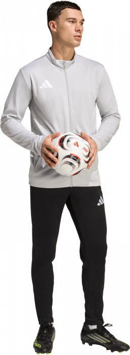 Adidas - Entrada 26 Track Jacket With Full Zip - T Light Grey & blanc