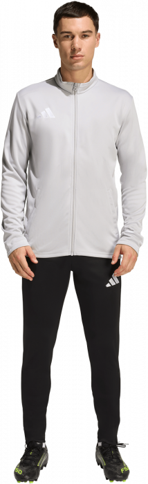 Adidas - Entrada 26 Track Jacket With Full Zip - T Light Grey & blanc