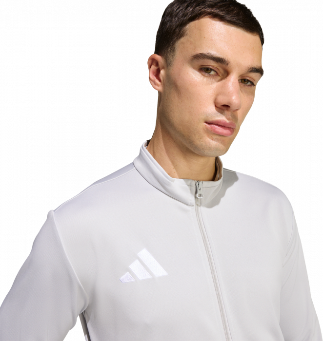Adidas - Entrada 26 Track Jacket With Full Zip - T Light Grey & blanc