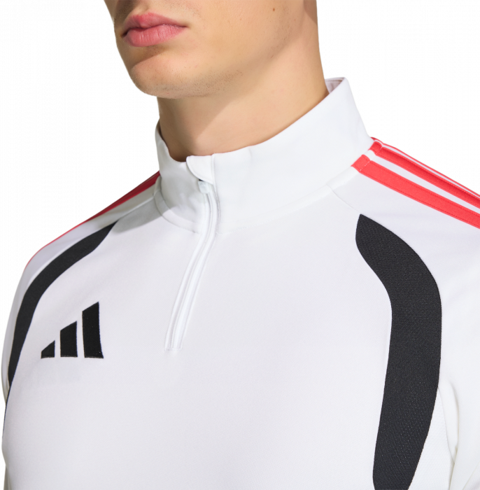 Adidas - Tiro 26 League Tr&aelig;ningstr&oslash;je Med Halv Lynl&aring;s - Hvid & semi lucid red