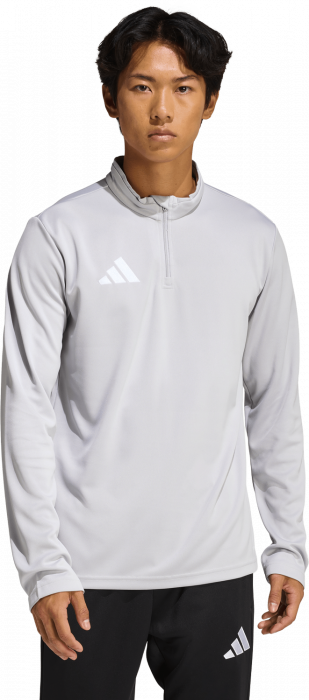 Adidas - Entrada 26 Tr&aelig;ningstr&oslash;je Med  Halv Lynl&aring;s - T Light Grey & hvid