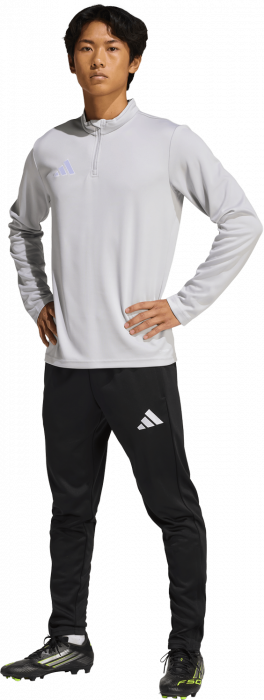 Adidas - Entrada 26 Tr&aelig;ningstr&oslash;je Med  Halv Lynl&aring;s - T Light Grey & hvid