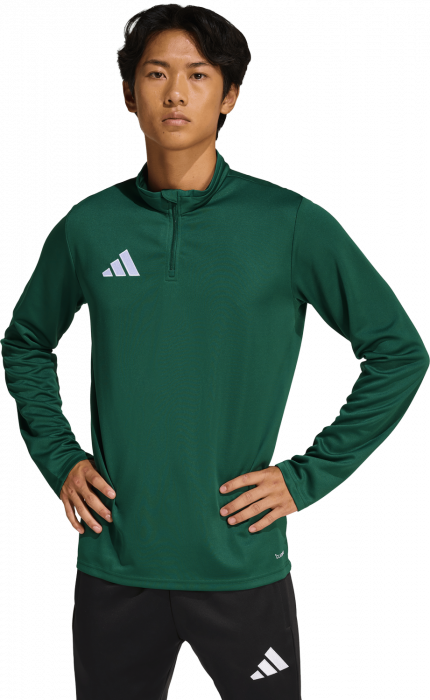 Adidas - Entrada 26 Track Top With Half Zip - T Dark Green & blanc