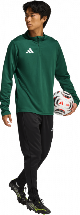 Adidas - Entrada 26 Track Top With Half Zip - T Dark Green & blanc