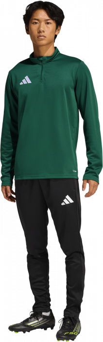 Adidas - Entrada 26 Track Top With Half Zip - T Dark Green & blanc