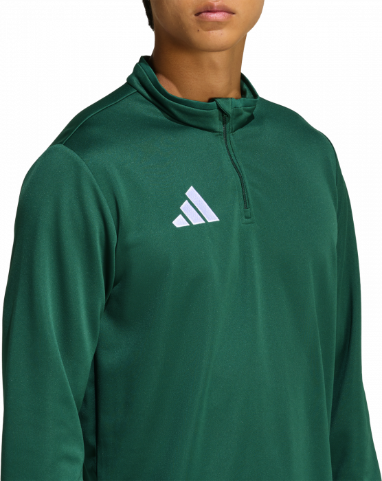Adidas - Entrada 26 Track Top With Half Zip - T Dark Green & blanc