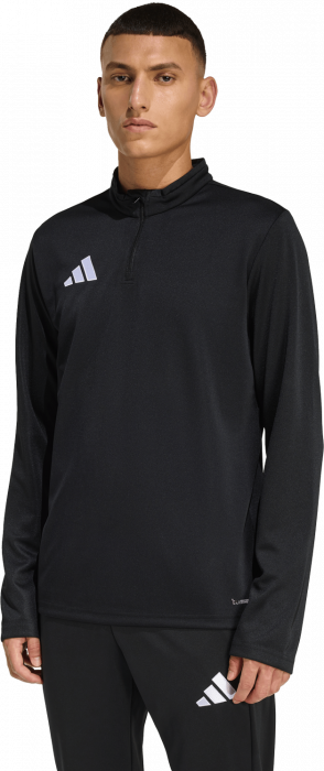 Adidas - Entrada 26 Track Top With Half Zip - Noir & blanc