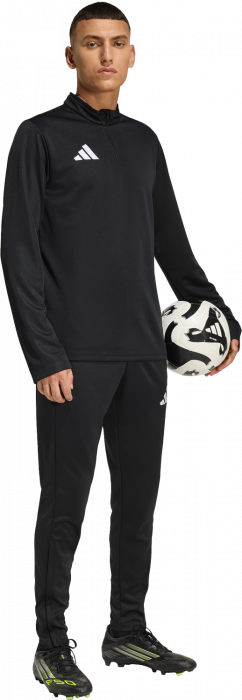 Adidas - Entrada 26 Track Top With Half Zip - Noir & blanc