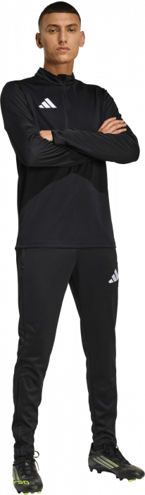 Adidas - Entrada 26 Track Top With Half Zip - Noir & blanc