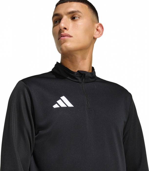 Adidas - Entrada 26 Track Top With Half Zip - Noir & blanc