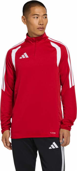 Adidas - Tiro 26 League Tr&aelig;ningstr&oslash;je Med Halv Lynl&aring;s - T Power Red & hvid