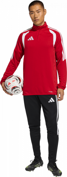 Adidas - Tiro 26 League Tr&aelig;ningstr&oslash;je Med Halv Lynl&aring;s - T Power Red & hvid