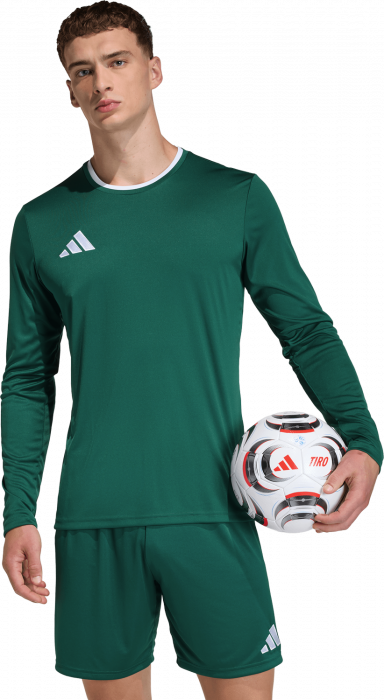 Adidas - Entrada 26 Player Jersey Longsleeve - Dark Team Green & blanc