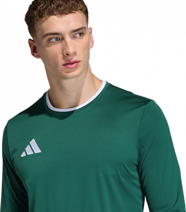 Adidas - Entrada 26 Player Jersey Longsleeve - Dark Team Green & blanc