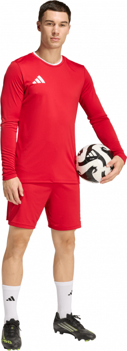 Adidas - Entrada 26 Player Jersey Longsleeve - T Power Red & blanc