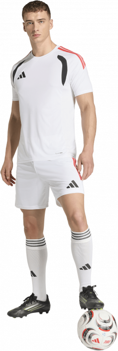 Adidas - Tiro 26 League Shorts - Wit & semi lucid red