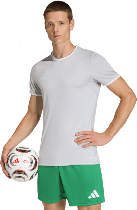 Adidas - Entrada 26 Player Jersey - T Light Grey & blanc