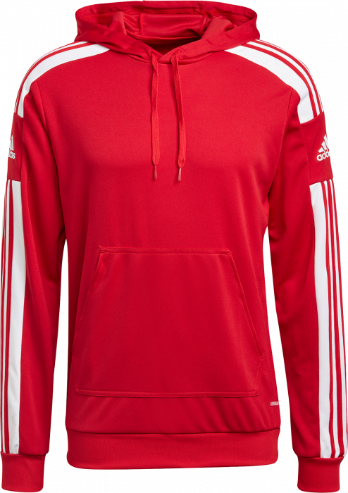 Adidas - Hoodie In Recyclable Polyester - Röd & vit