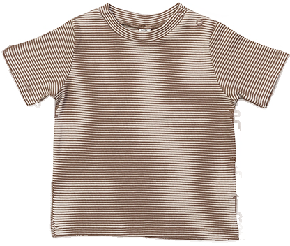 Babybugz - Økologisk Baby Strippet T-Shirt - Mocha & neutral