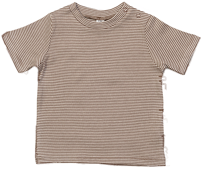 Babybugz - Organic Baby Striped Tee - Mocha & neutral