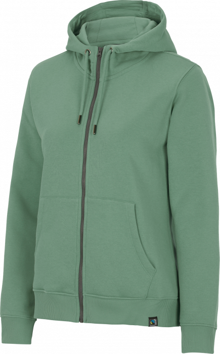 Cottover - Eco Cotton Key Zip Hoodie Woman - Dusty Green