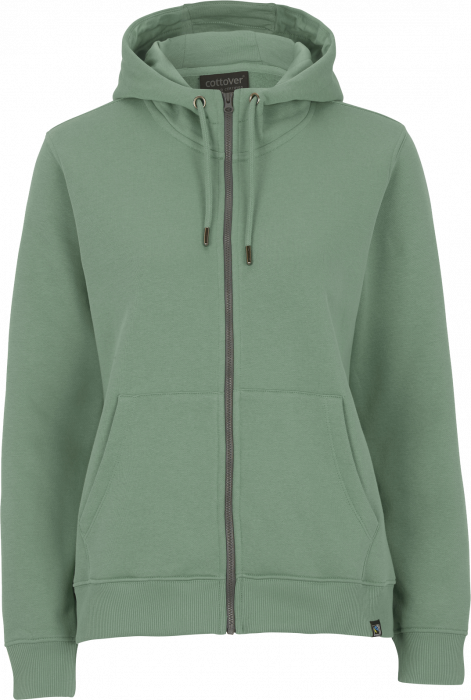 Cottover - Eco Cotton Key Zip Hoodie Woman - Dusty Green