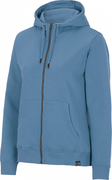 Cottover - Eco Cotton Key Zip Hoodie Woman - Dusty Blue