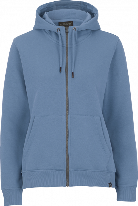 Cottover - Eco Cotton Key Zip Hoodie Woman - Dusty Blue