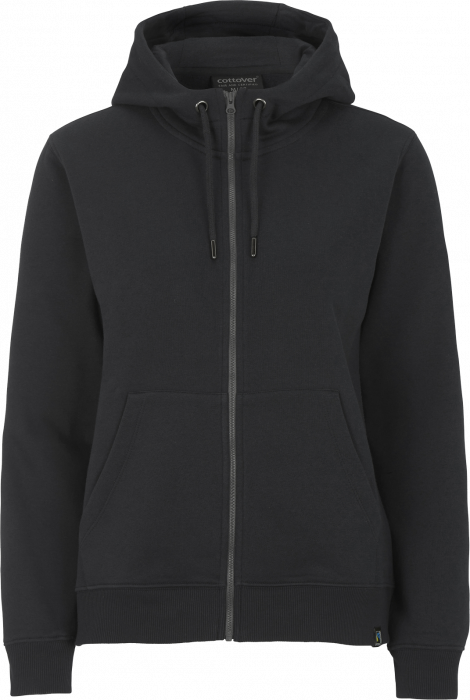 Cottover - Eco Cotton Key Zip Hoodie Woman - Black