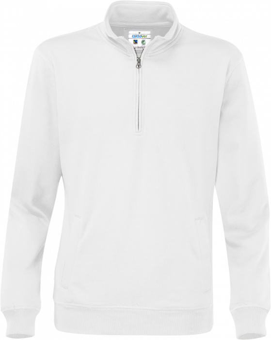 Cottover - Eco Cotton Sweatshirt Half Zip - White