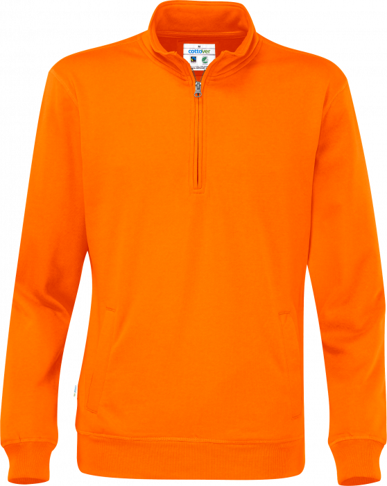 Cottover - Eco Cotton Sweatshirt Half Zip - Orange