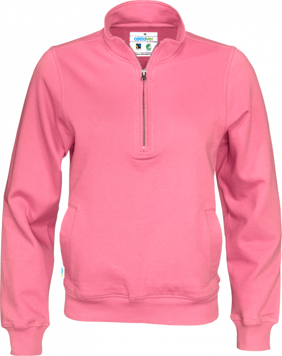 Cottover - Eco Cotton Sweatshirt Half Zip - Pink