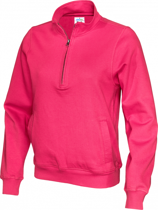 Cottover - Eco Cotton Sweatshirt Half Zip - Dark Cerise