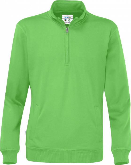 Cottover - Eco Cotton Sweatshirt Half Zip - Green