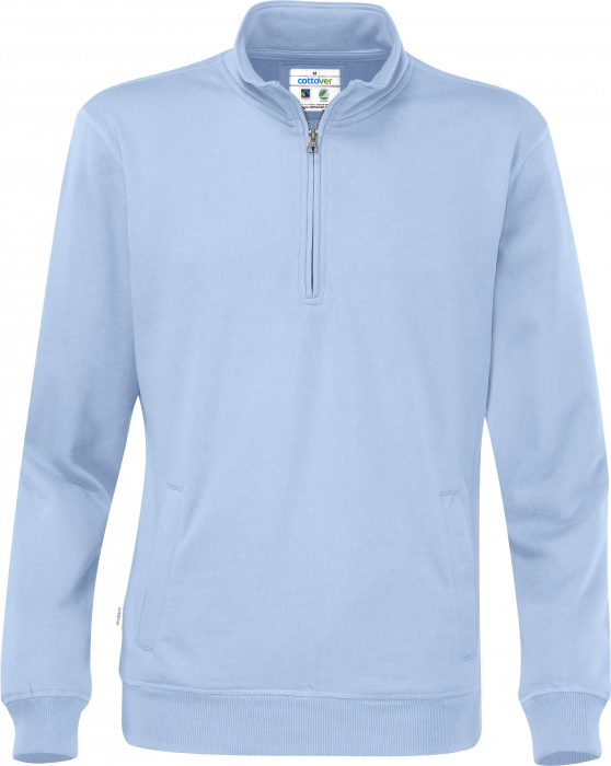 Cottover - Eco Cotton Sweatshirt Half Zip - Sky Blue