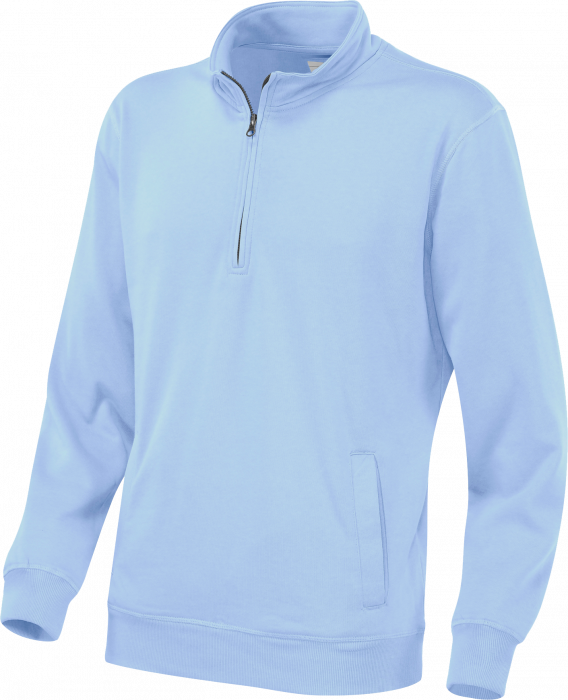 Cottover - Eco Cotton Sweatshirt Half Zip - Sky Blue