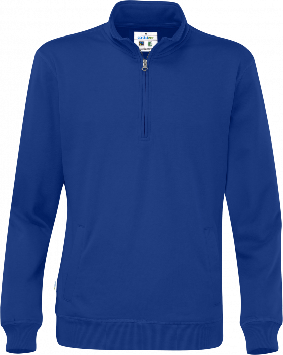 Cottover - Eco Cotton Sweatshirt Half Zip - Royal Blue
