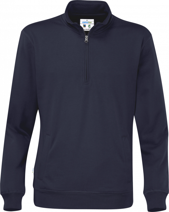 Cottover - Eco Cotton Sweatshirt Half Zip - Navy
